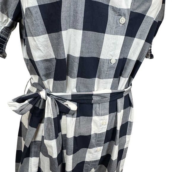 Tommy Hilfiger Gingham Shirt Dress Women's XL Puff Sleeves Preppy Academia Work - Picture 8 of 12